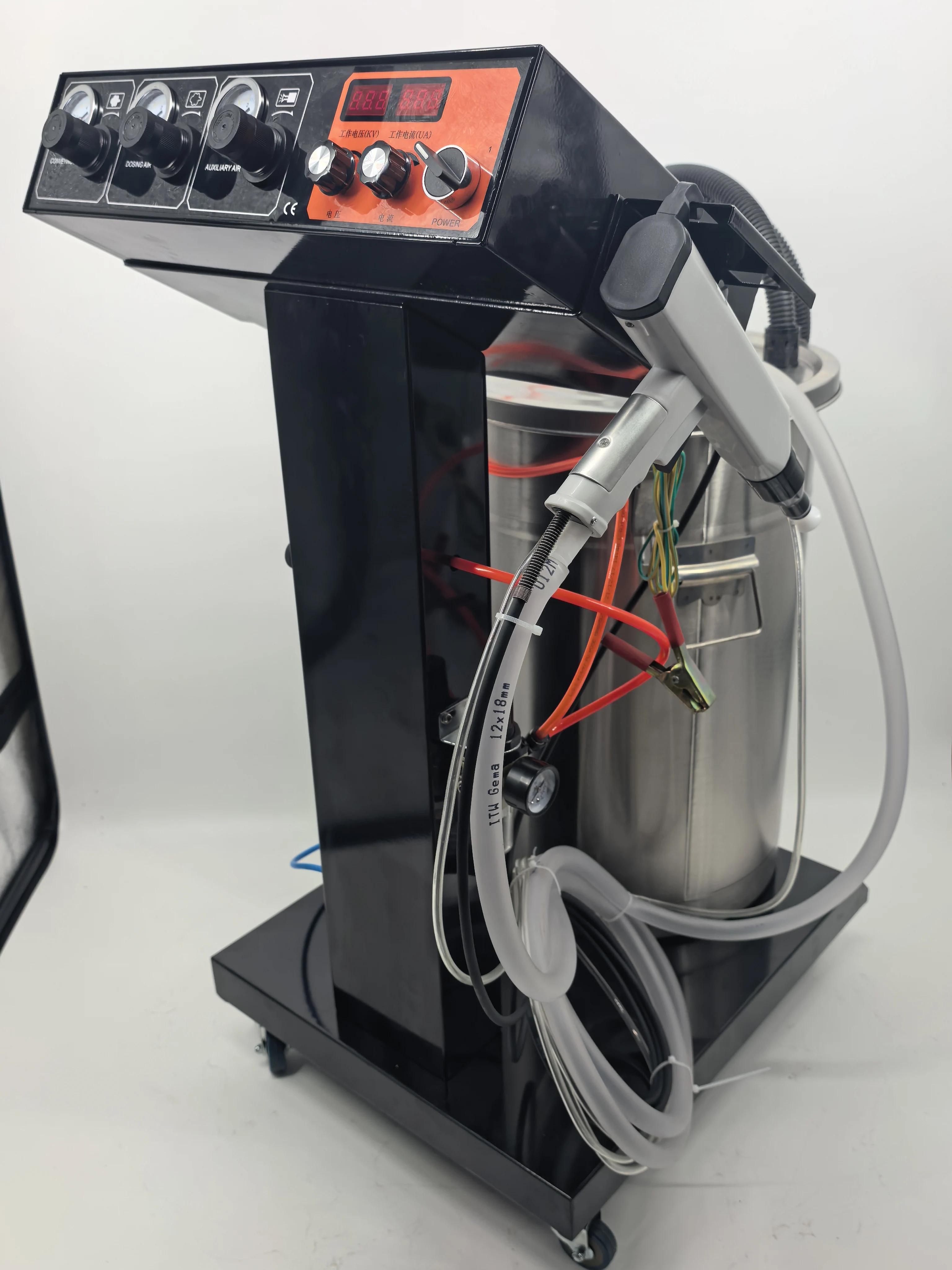 Máquina de pintura de revestimento em pó eletrostático 50W 45L Capacidade Pistola com taxa de fluxo de 450 g/min para metal e madeira