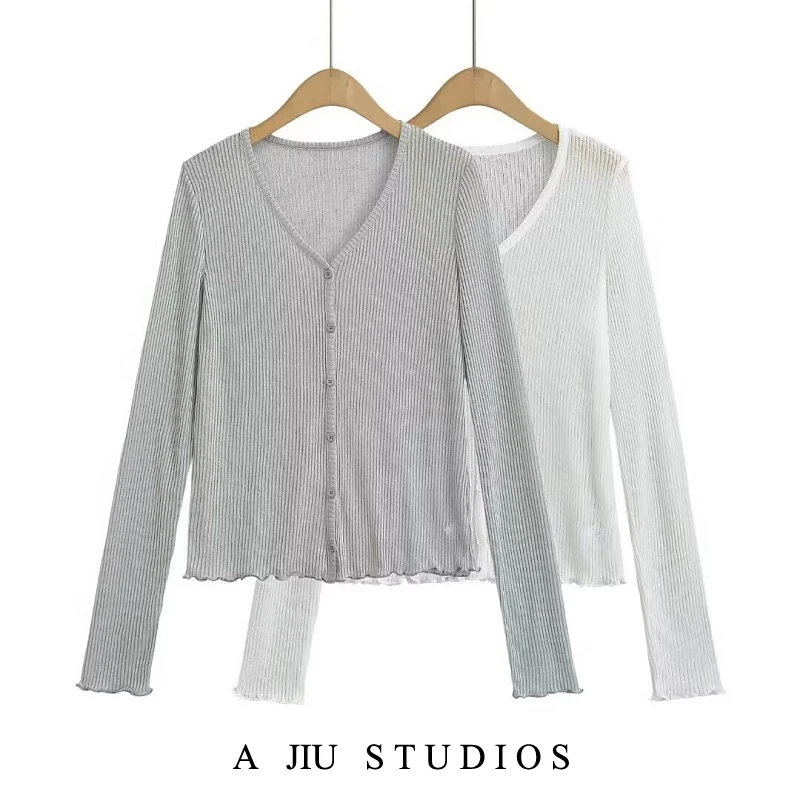 

Spicy Girl V-Ne Long Sve Вязаный открытый кардиган oulder awl Универсальное прикрытие для весенних поездок на работу, тонкий материал для пения...