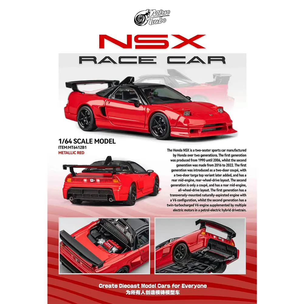 microturbo-1-64-nsx-race-car-diecast-model-–-premium-painted-vehicle-collection-with-display-case-collectible-gift-for-adults