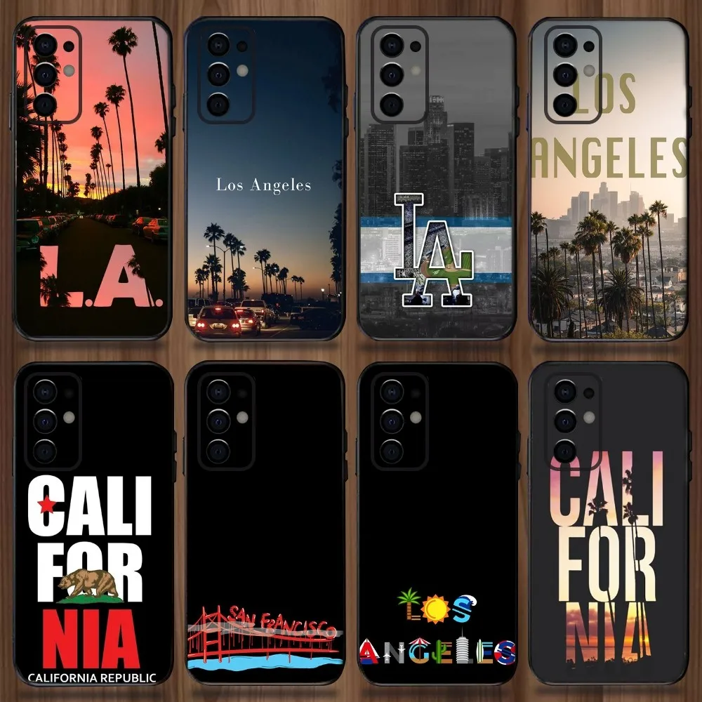 Travel Los Angeles California Phone Case For Samsung Galaxy A13,A21s,A22,A31,A32,A52,A53,A71,A80,A91 Soft Black Cover