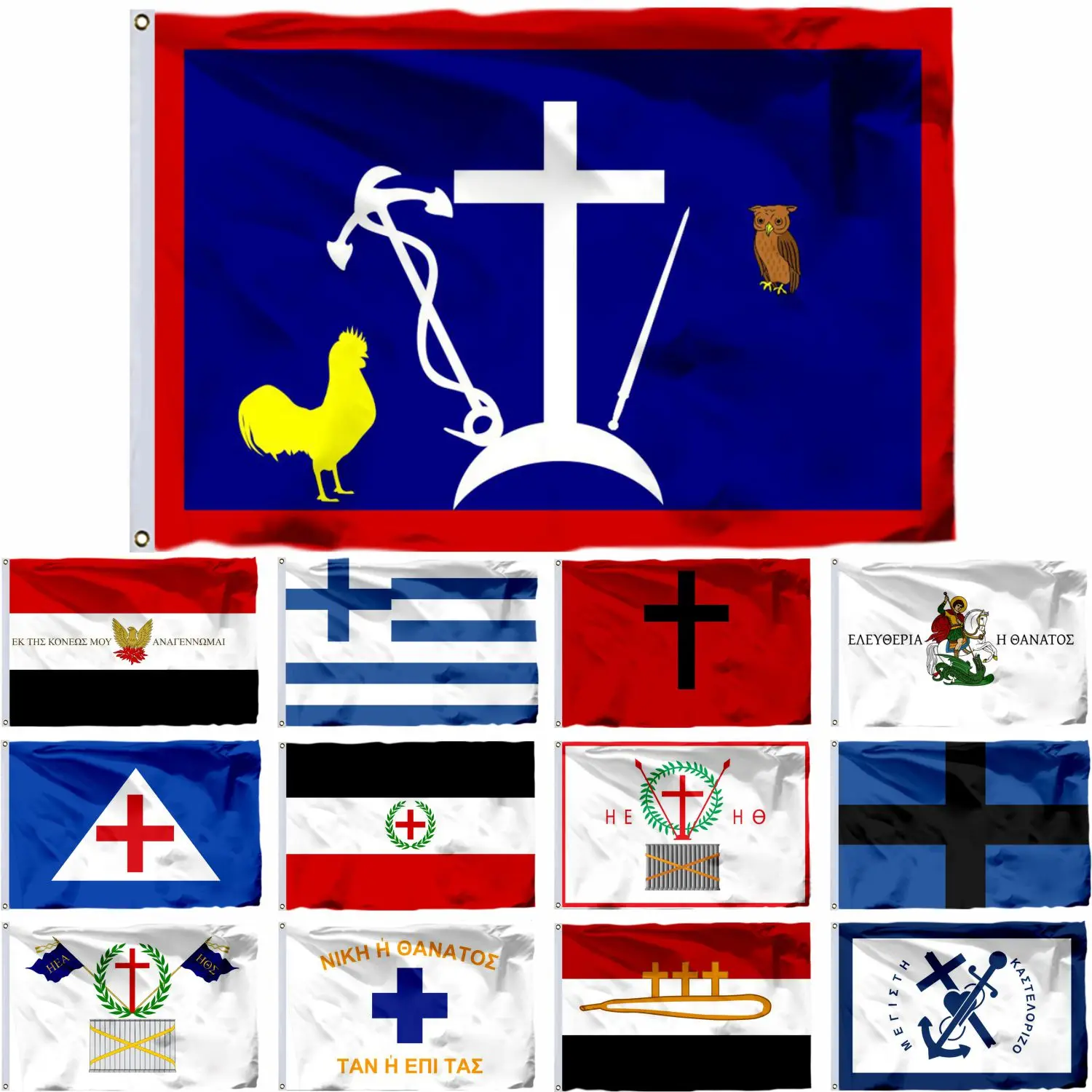 

Greece Halkidiki Flag Kastellorizo and Rigas Feraios 3X5FT Mani of Administration Samos 90X150CM Spetses Banner Ypsilantis