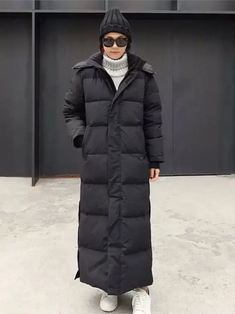 Down parka Super Long Jacket Female Knee Winter  Jacket Woman With Thick Black Coat In Winter A869