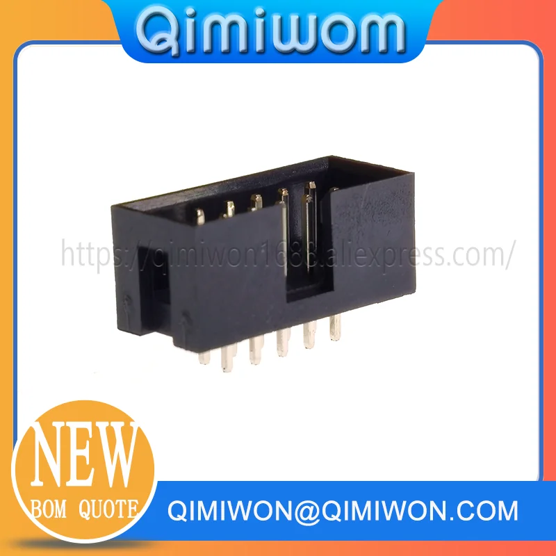 100 Pcs Box header IDC Socket 2.54mm 2x5 Pin 10 P Straight Male square pin 0.64mm 2 rows space 2.54