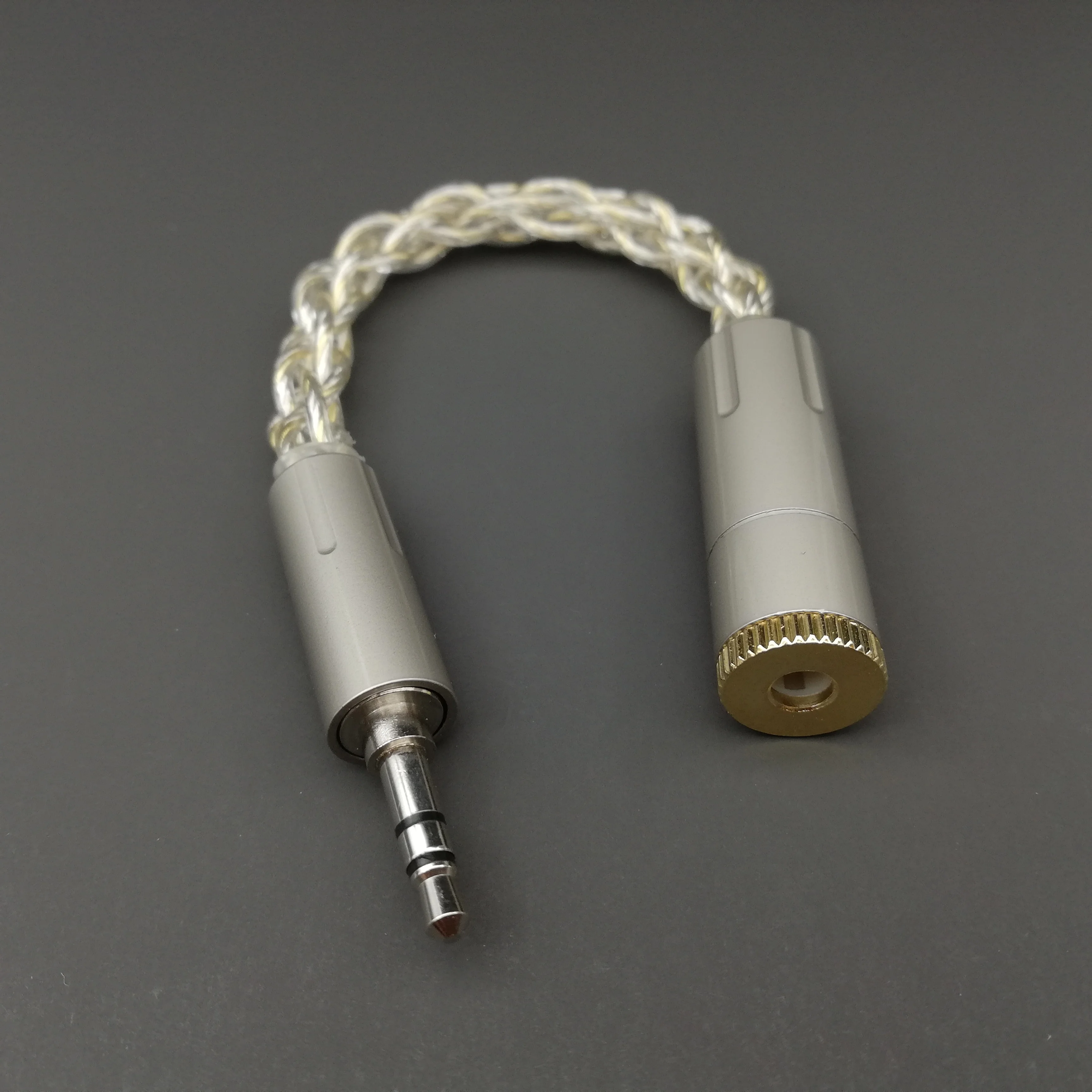 Adapter słuchawek kabel Stereo dla odtwarzacza 4.4MM do 3.5MM złoty srebrny pallad ze stopu miedzi