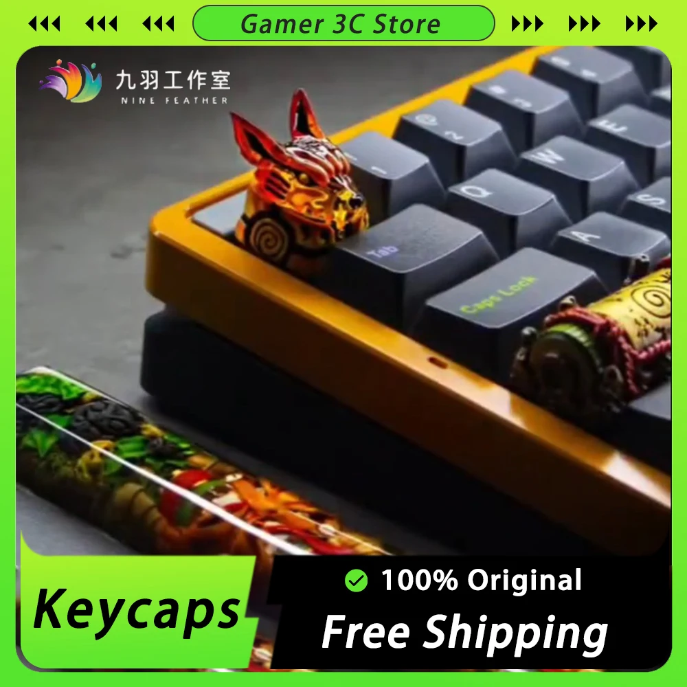 Fox Scroll Keycap Customize Creative Anime Mechanical Keyboard Keycaps Kawaii Resin Personalized Pc Gamer Accessories Gifts