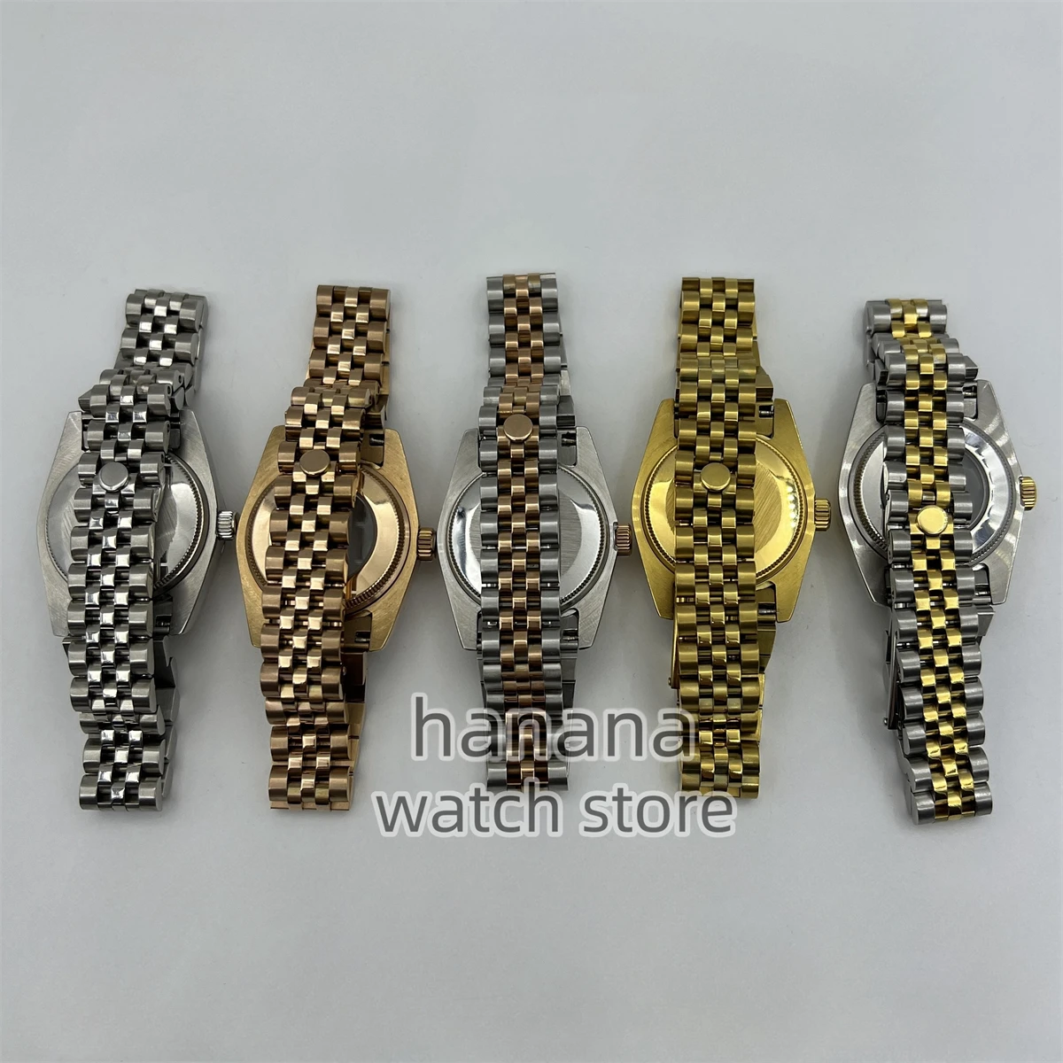 BLIGER تعديل NH05 حالة 31 مللي متر المرأة حاوية من الفولاذ المقاوم للصدأ مصقول الحافة الثابتة NH05 ساعة يد تعمل بالحركة اكسسوارات