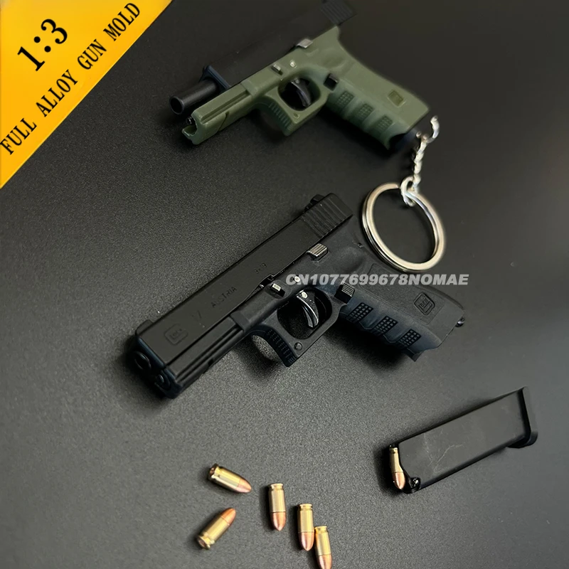 Hot Portable Toy Gun Model Keychain Alloy Empire Glock G17 Pistol Shape Weapon Mini Metal Shell Ejection Free Assembly With Box