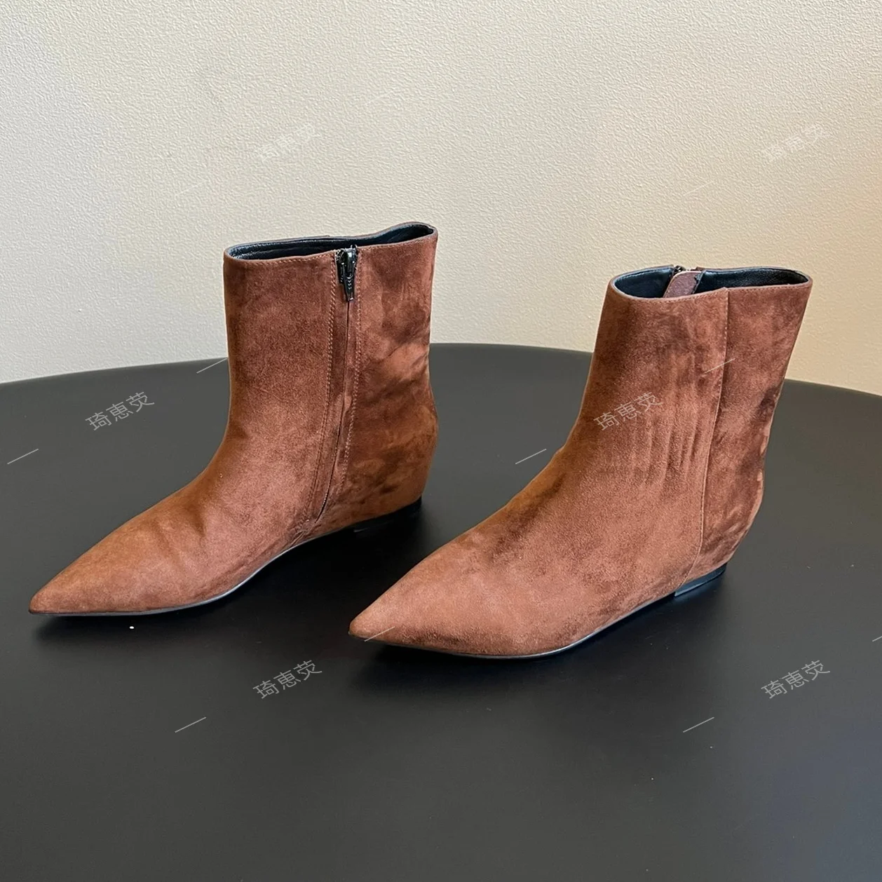 Pointed Toe Patent Leather Solid-Color Ankle Boots 2026 Stiletto-Heeled Short Boots High-Heeled Slim-Fit Boots Bare Boots