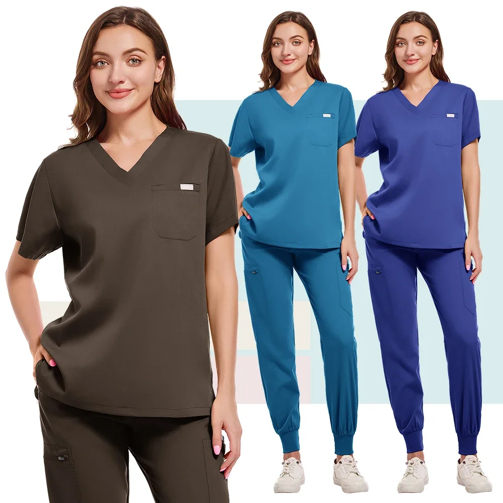 Multilcolors Medical Uniform Women Scrubs Sets Hospital Working Scrub Suits Nurse Accessories Dental Surgery Suit Lab Workwear