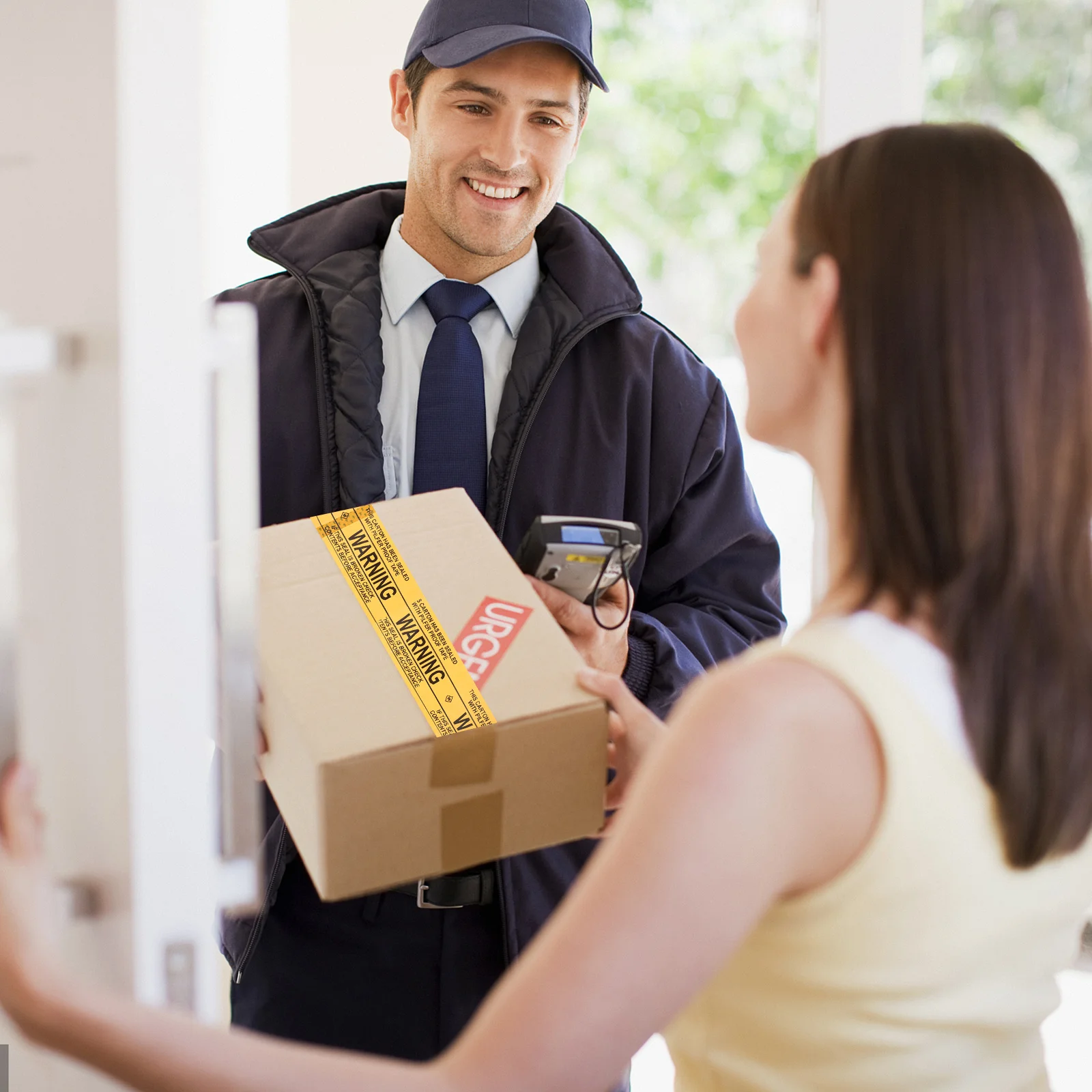 1 Roll Warning Slogan Tape Easy Apply with Sealing Machine Not Included Fast Convenient for Goods Packaging Gift Envelope Seal