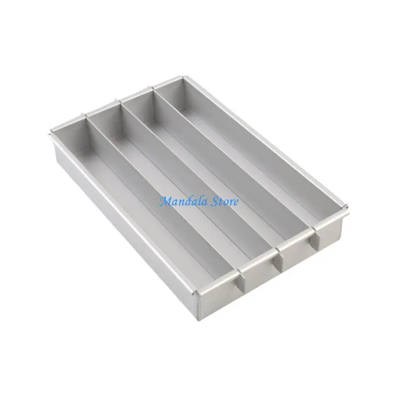 U2JC Premium Battenberg Cake Molds With 3 Dividers Aluminum Detachable Nonstick Cake Pan Tray For Even Heat Distribution