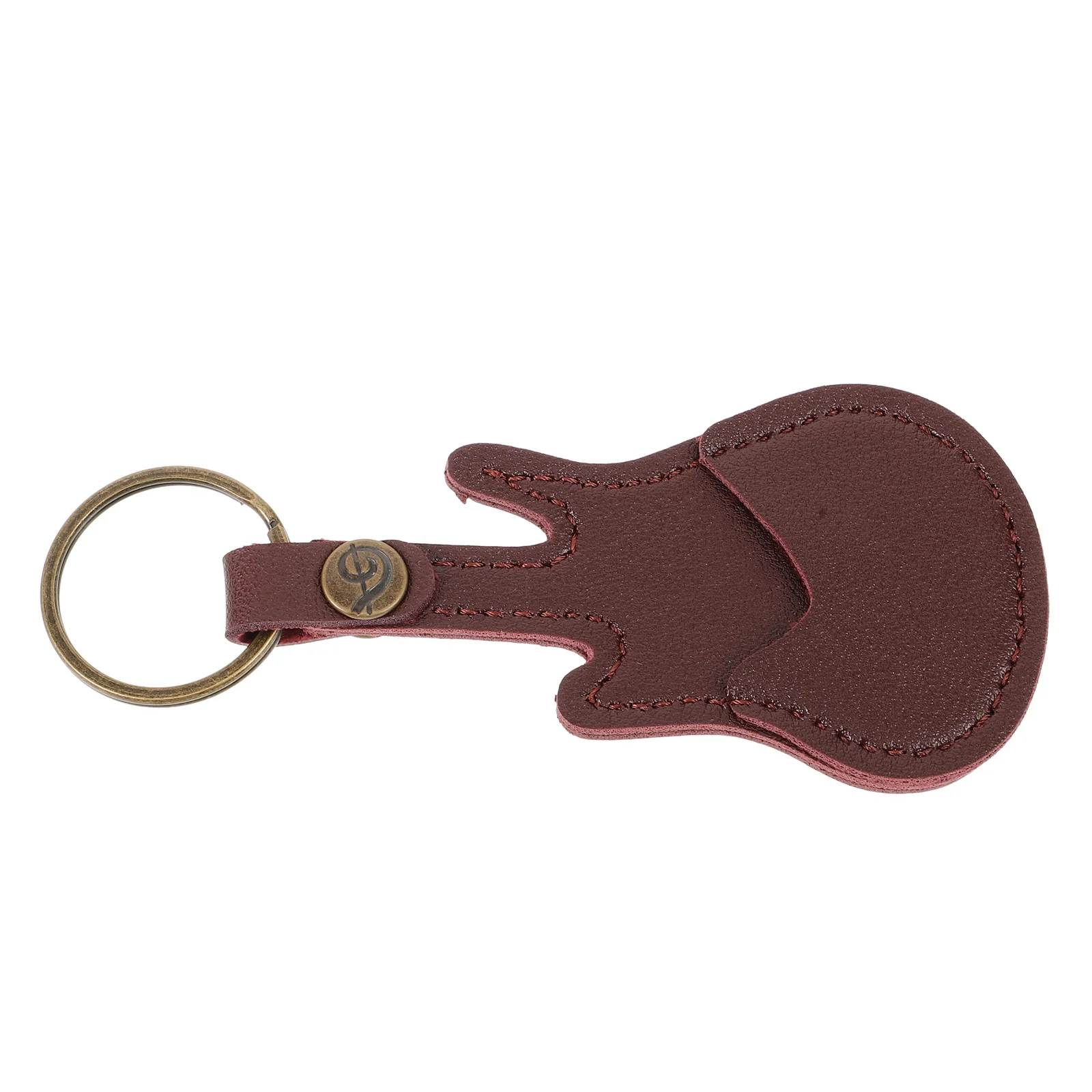 Guitar Pick Storage Bag PU Material Durable Compact Portable Guitar Pick Holder Plectrum Case with Keychain Plectrum Case