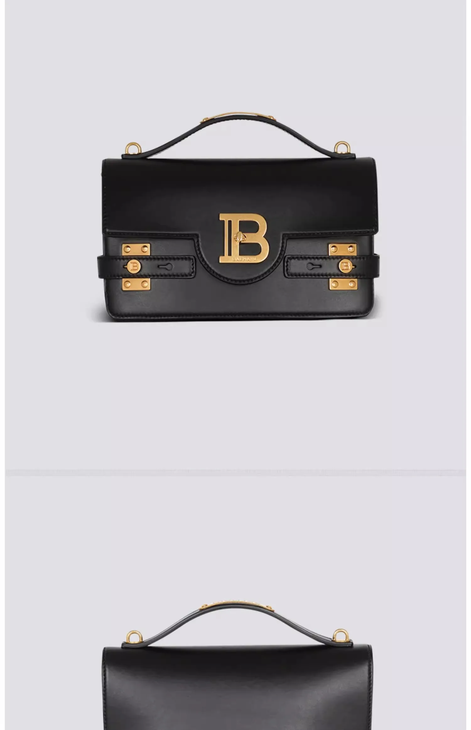 Balmain Smooth leather B-Buzz 24 Detachable shoulder strap women's handbag