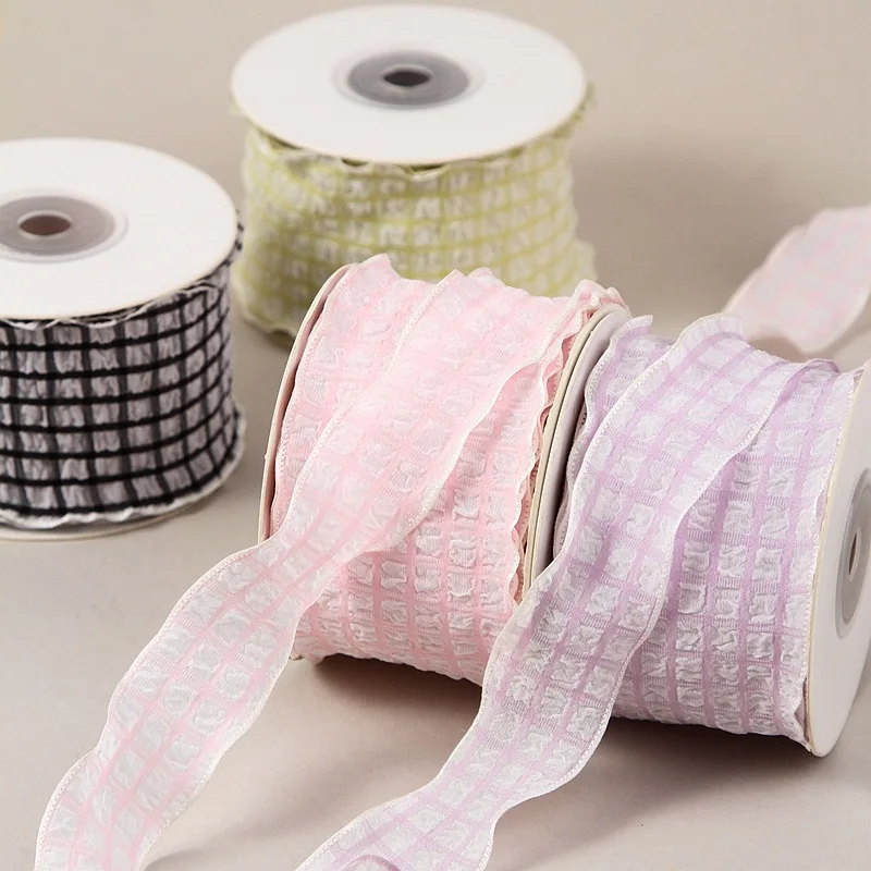 10 Yards 25MM 50MM Lattice Crumple Wavy Skirt Edge Lace Ribbon DIY Handmade Materials Crafts Gift Wrapping Handmade Accessories