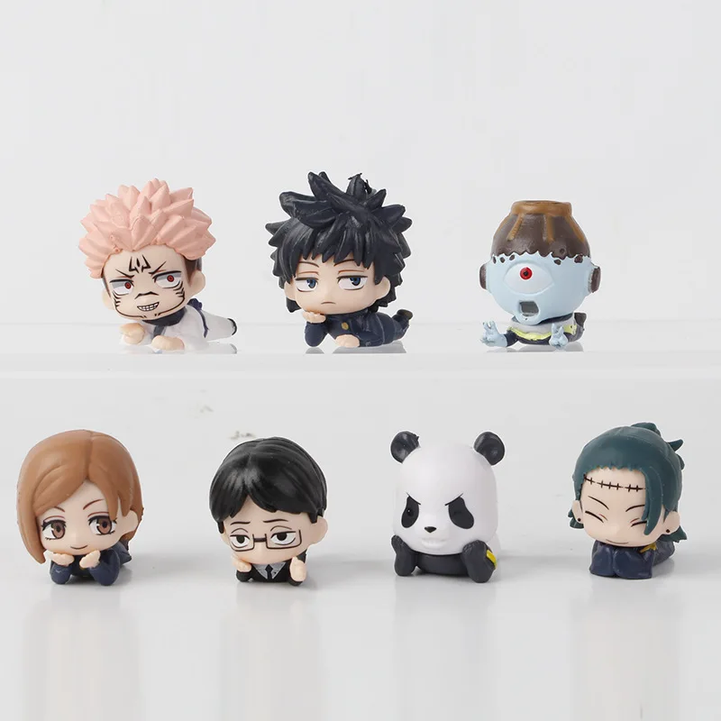 1 Uds. Estilo aleatorio Anime Jujutsu Kaisen Fushiguro Megumi Geto Suguru versión Q kawaii Mini figura de acción juguetes en miniatura de PVC regalos