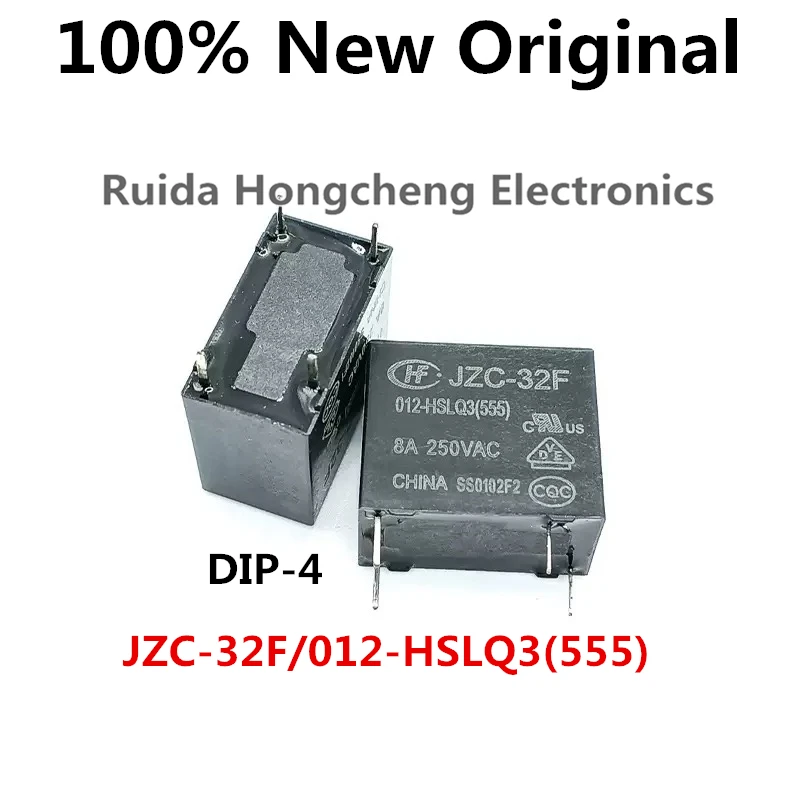 

10PCS/Lot JZC-32F/012-HSLQ3(555)、DIP-4 New original relay JZC-32F、12V JZC-32F-012-HSLQ3(555)