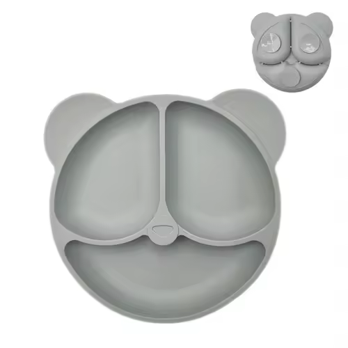 Baby Safe Silicone Dining Plate Suction Cartoon Children Dishes Feeding Toddler Training Tableware Retro Kids Smile Face Bowl - Image 16