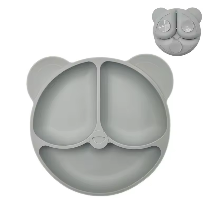 Baby Safe Silicone Dining Plate Suction Cartoon Children Dishes Feeding Toddler Training Tableware Retro Kids Smile Face Bowl - Image 16