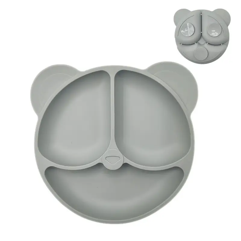 Baby Safe Silicone Dining Plate Suction Cartoon Children Dishes Feeding Toddler Training Tableware Retro Kids Smile Face Bowl - Image 16