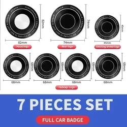 7szt 45mm 68mm 74mm 82mm Logo samochodu Emblemat przedniej maski tylnej plakietki bagażnika do BMW E28 E32 E43 E52 E53 E63 E64 E93 E94 E87 F10 F20 F30