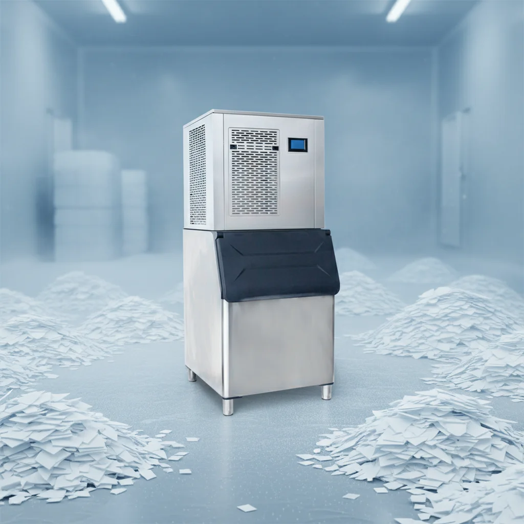 

Dry Flake Ice Machine 220V Stainless Steel High Productivity Automatic Commercial Use for Manufacturing Plant