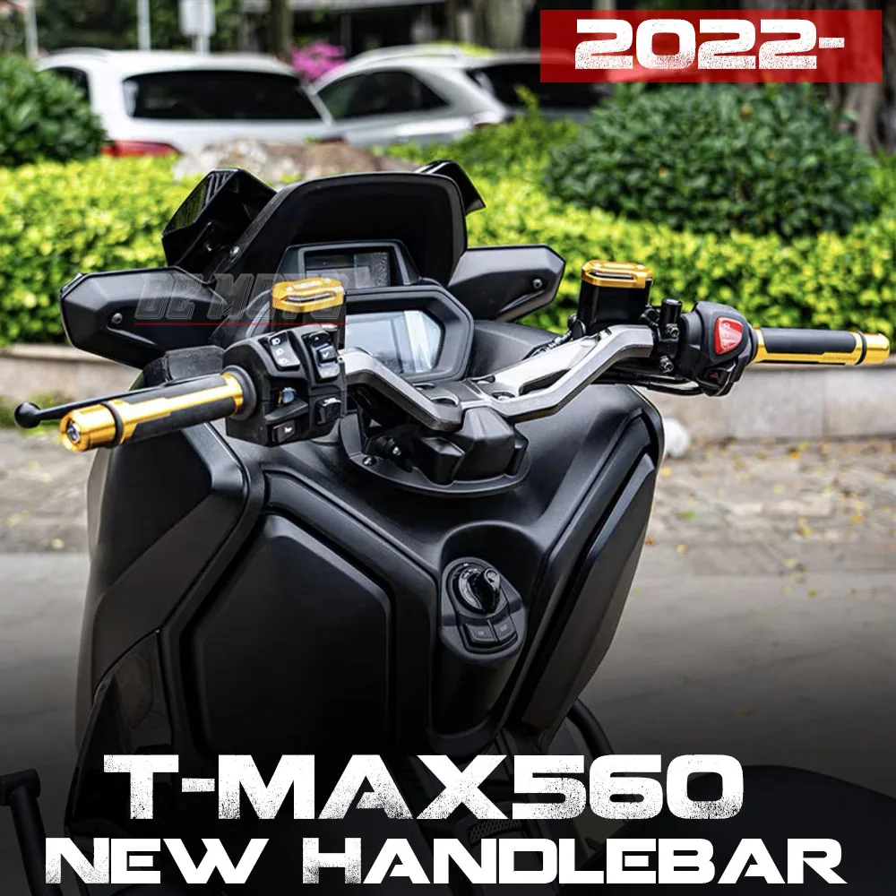 New For YAMAHA T-MAX560 T-MAX 560 TMAX560 TMAX 560 2022 2023 2024 Motorcycle CNC Handlebar Steering Handle Bar Black Kit