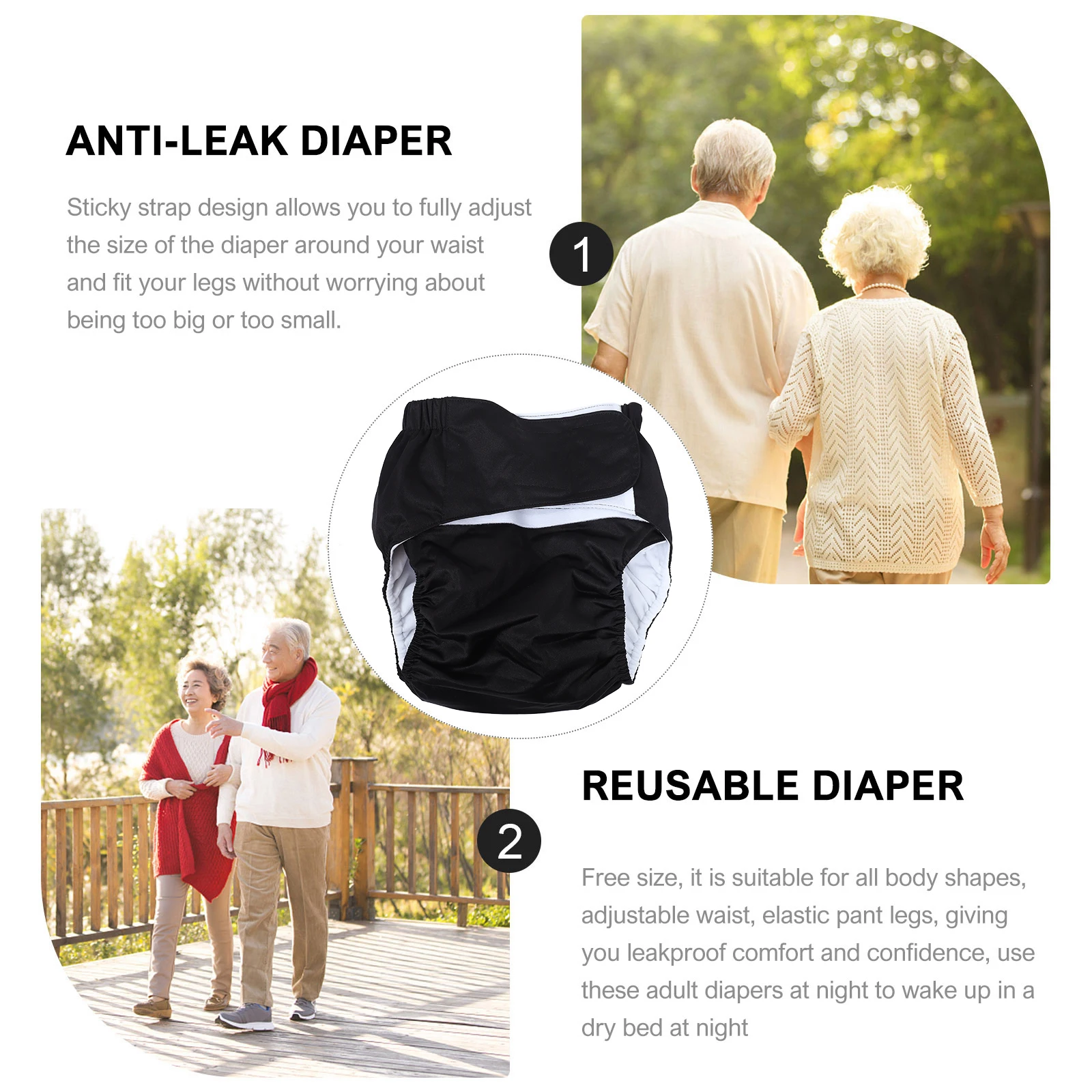 

Anti-Leak Adult Cloth Diaper Washable Reusable Sticky Strap Adjustable Waist Protective Leakproof Pocket Postpartum Patient