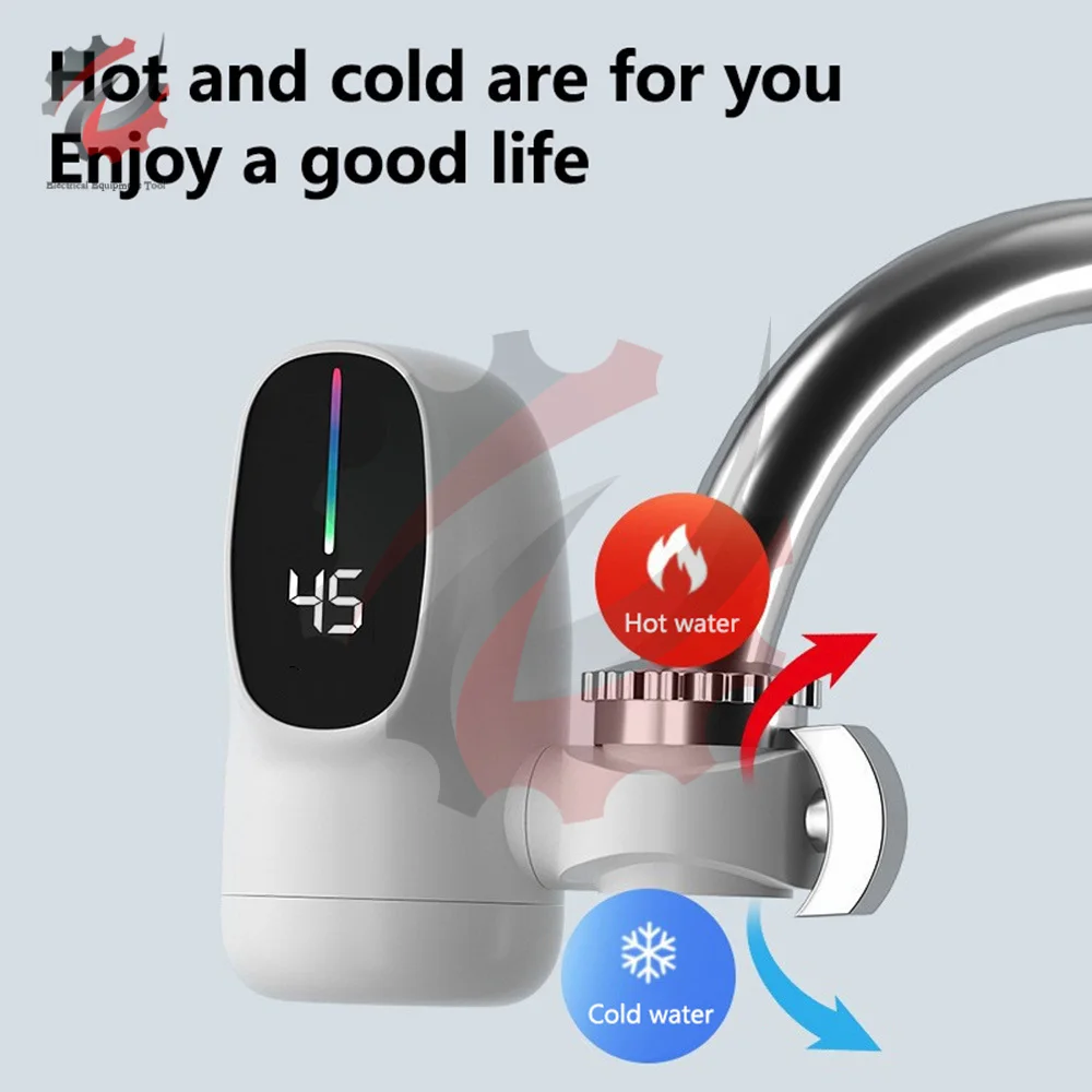 

Electric Kitchen Water Heater Tap Instant Hot Water Faucet Heater Cold Heating Faucet Tankless Instantaneous Water Heater EUPlug