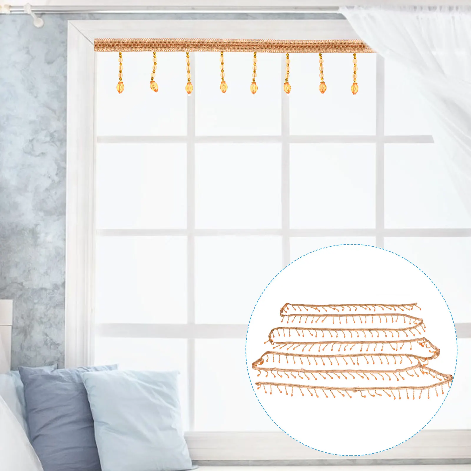 

Braided Hanging Beads Tassel Trim Curtain Fringe Decorative Ribbon Diy Sewing Craft Home Furniture Cushion Decor Bead Trim