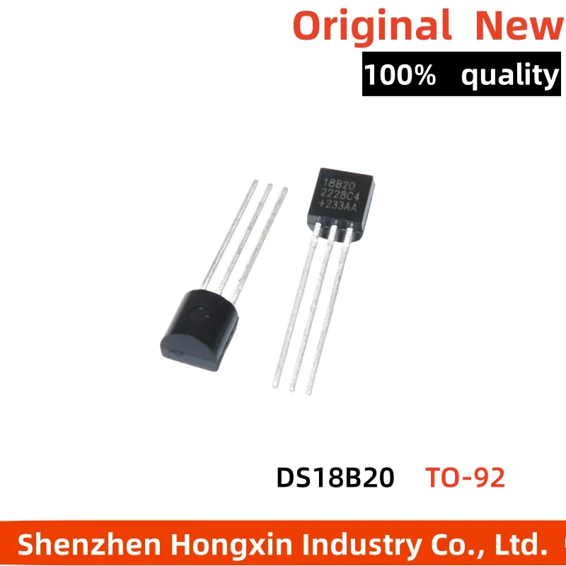 

10 pieces DS18B20 temperature acquisition single bus temperature sensor chip 18B20 direct insertion TO-92