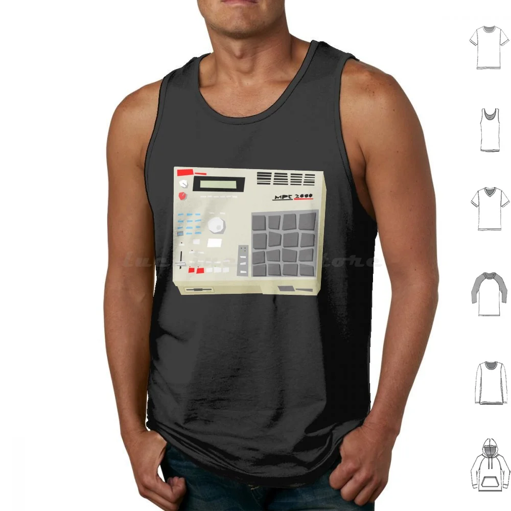 Mpc2000 Tank Tops Print Cotton Akai Hiphop Music Rap Dance Sample Sampler Sequencer Studio Instrument Drums Drumming