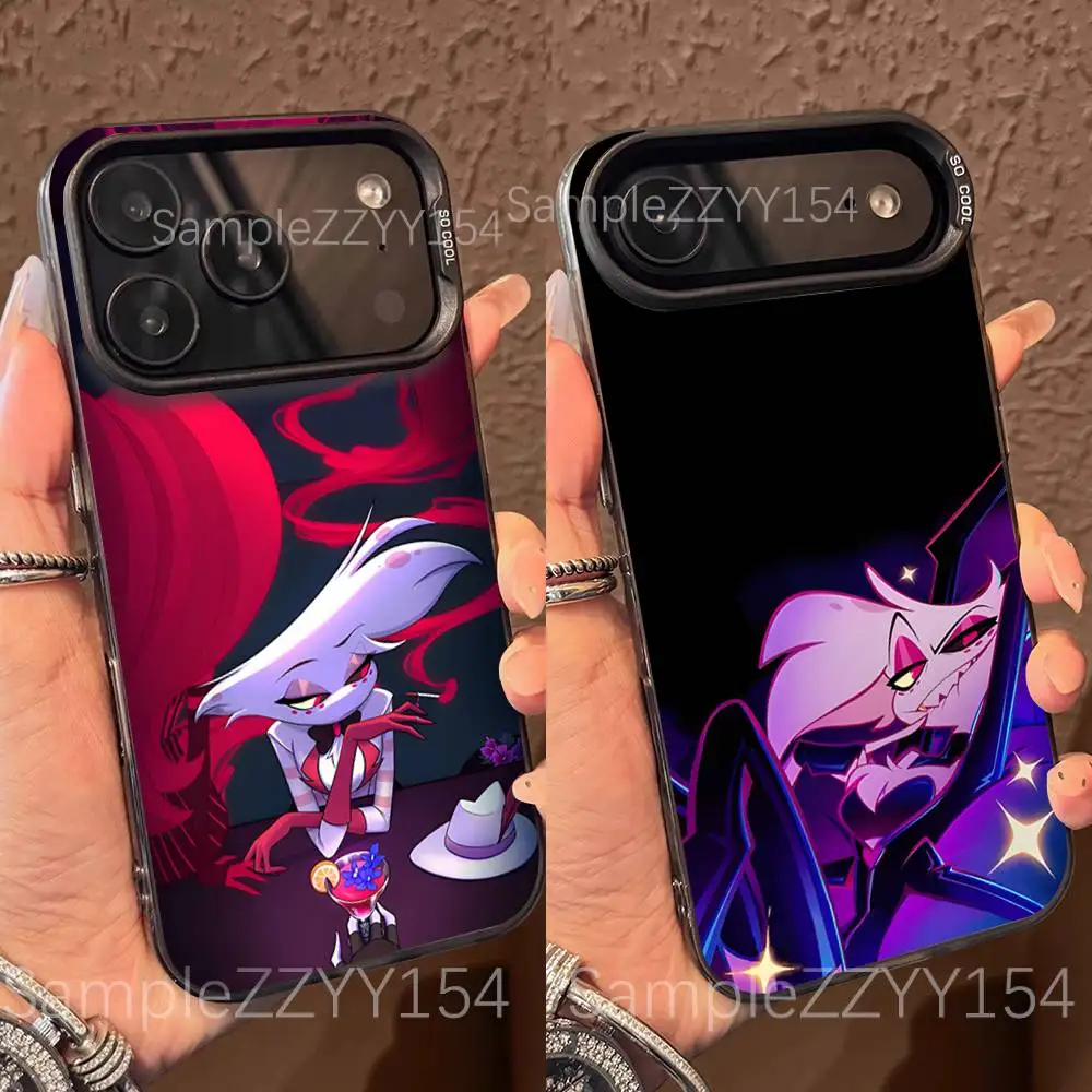 

H-HazbinS Angel Dust Phone Case For iPhone 17,16,15,14,13,12,X,8,Pro,Max,Plus,E,SE4,Air,Mini Black IMD Matte