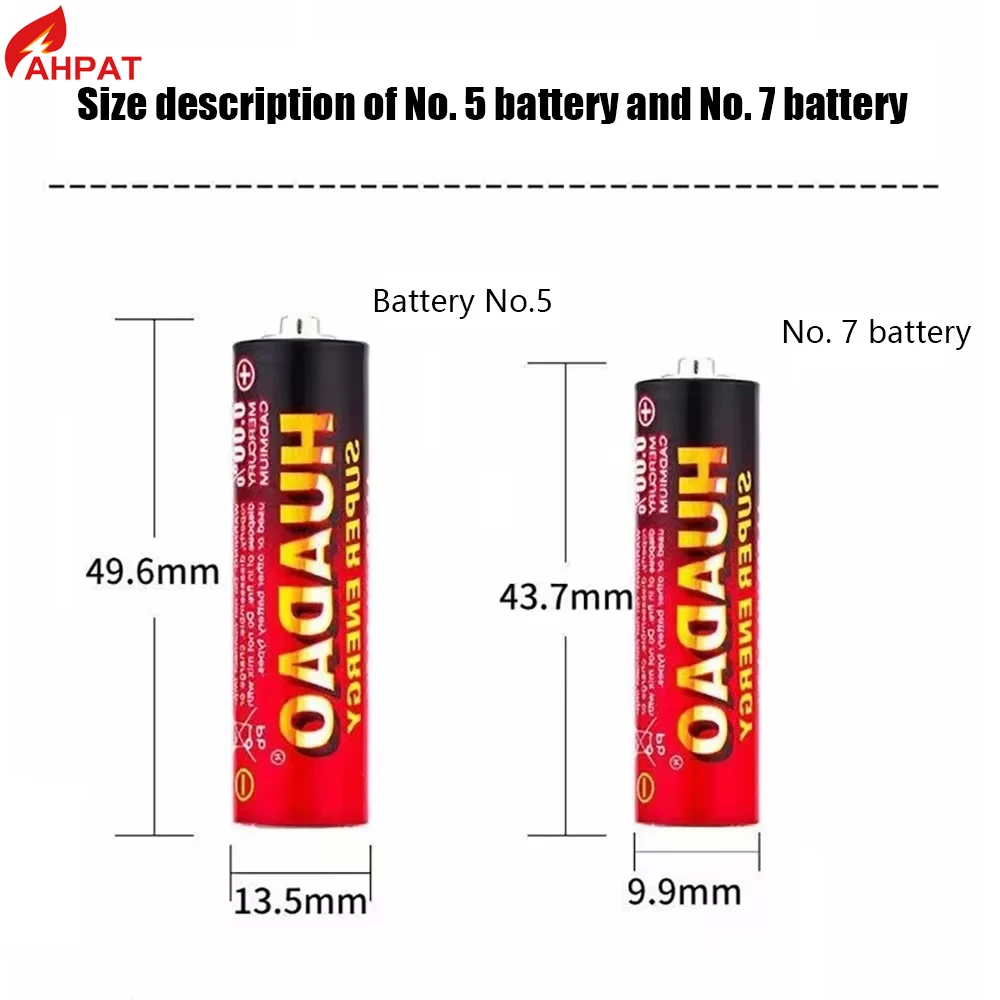 Huadao 1.5V AA AAA Disposable Alkaline Dry Battery for Led Light Toy Mp3 Camera Flash Razor CD Player Wireless Mouse Keyboard