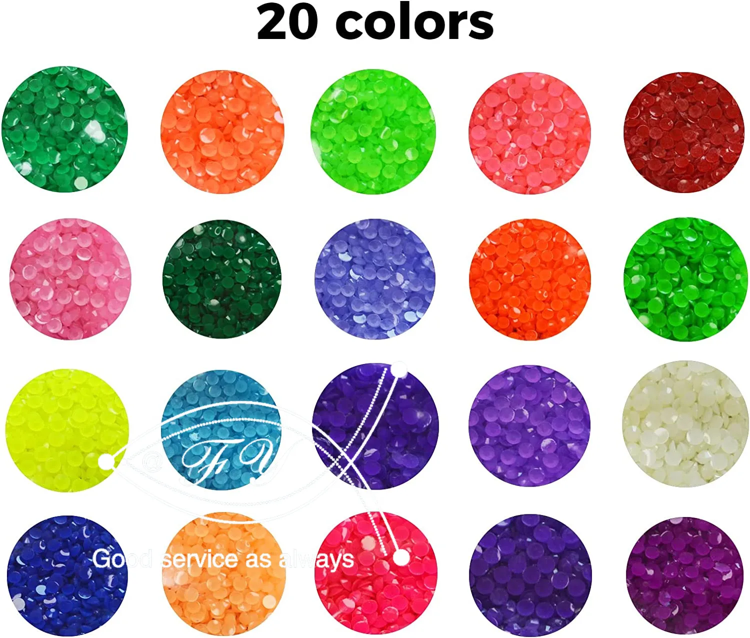 20 Colors Diamond Beads for 5D Diamond Painting Accessories, Resin Glow in The Dark Luminous Diamond Painting Drills Round 2.8MM