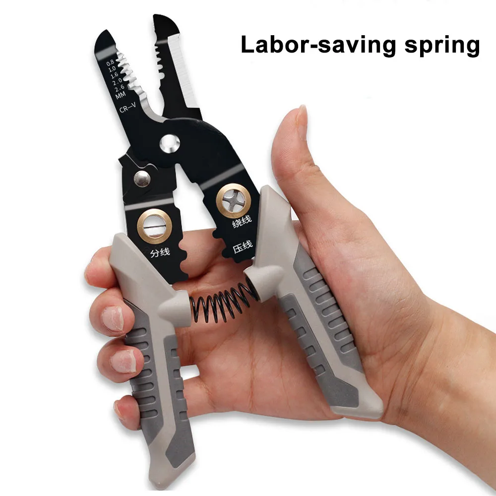 Electrician Crimping Pliers Tools Professional Multifunction Cable Winding Pincer Wire Cutter Multi Tools Cable Stripper Outfit