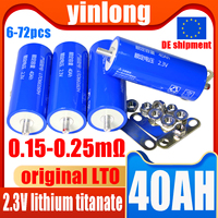 6-72pcs lithium titanate battery Yinlong 2.3V 40ah lto 66160H DIY 12V 24V 48V rv Car audio solar system rechargeable battery EU