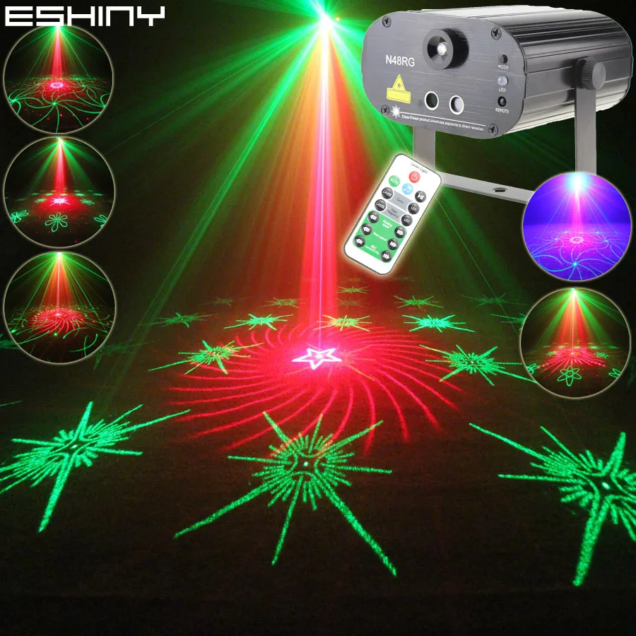 ESHINY R&G Laser 64 Patterns Projector Gobo Bar DJ Light Dance Disco School Home Party Store Effect Lamp Night Bar Show N6T137
