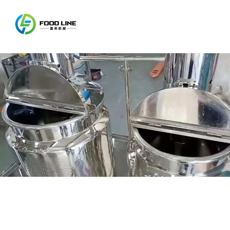 customized Small PLC Controlled Vacuum Emulsifier Internal Circulation Design for Cosmetic Cream Processing