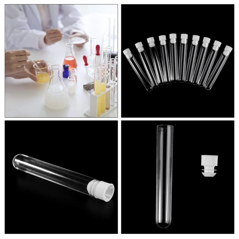 Transparent Test Tubes with Screw Caps for Beads Liquid Seed Storage 10Kit