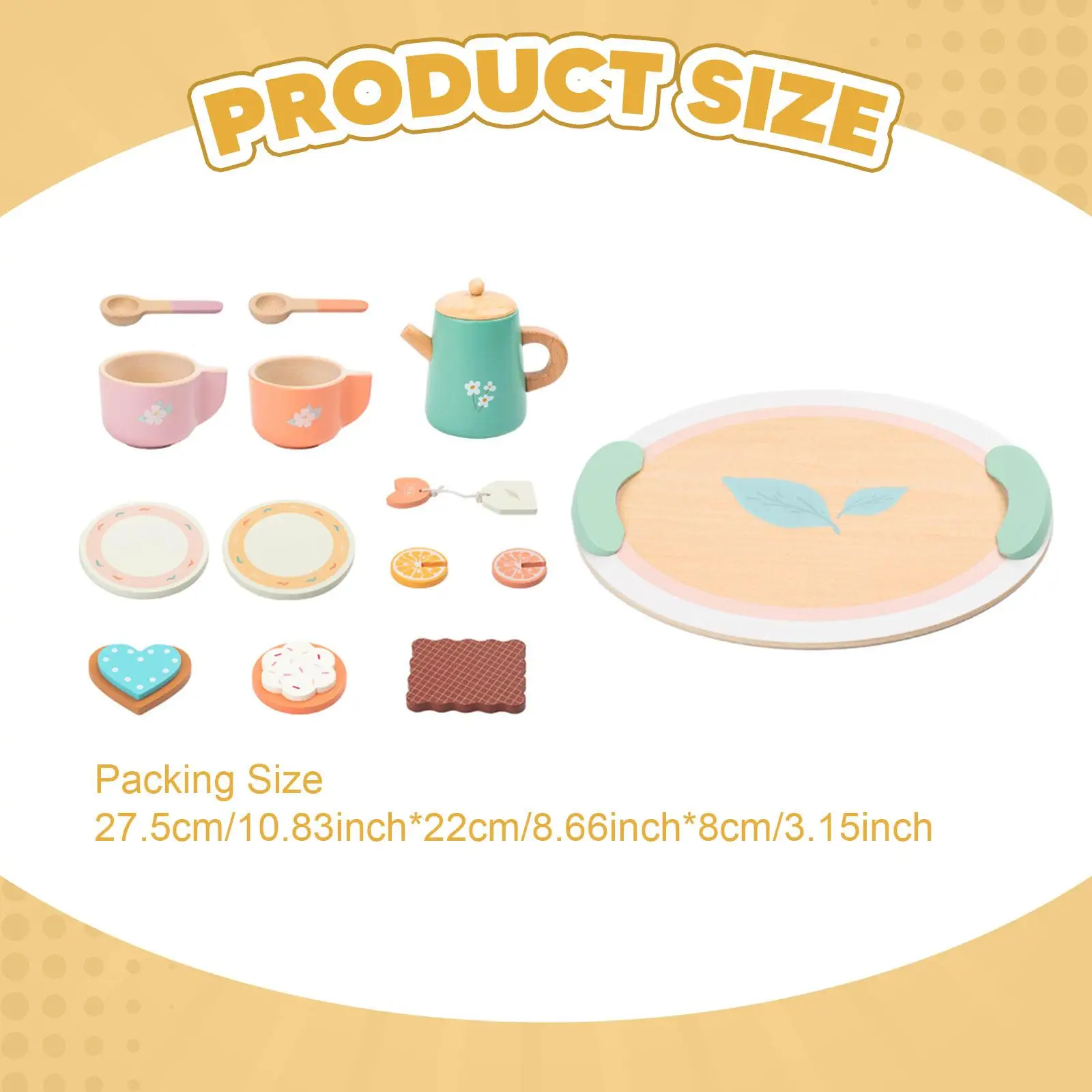 Juego de fiesta de té para niños, juguetes de madera para niñas de 2, 3, 4, 5 y 6 años, juego de té de la tarde, accesorios de cocina para juego de imitación de princesa
