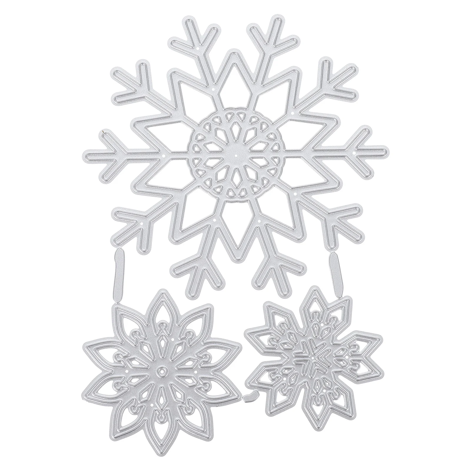 

3pcs Snowflake Cutting Dies Carbon Steel Xmas Stencil For Diy Christmas Cards Paper Crafts Craft Cutting Dies Embossing Template