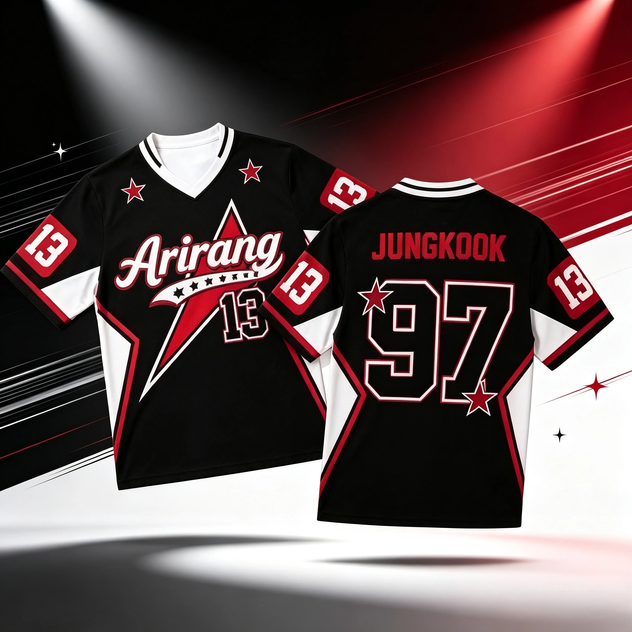 2026 Arirang Jungkook 3D-gedrucktes Trikot für Herren, Sommer-Sport-Outdoor-T-Shirt, atmungsaktiv, schnelltrocknend, Streetwear-Kleidung