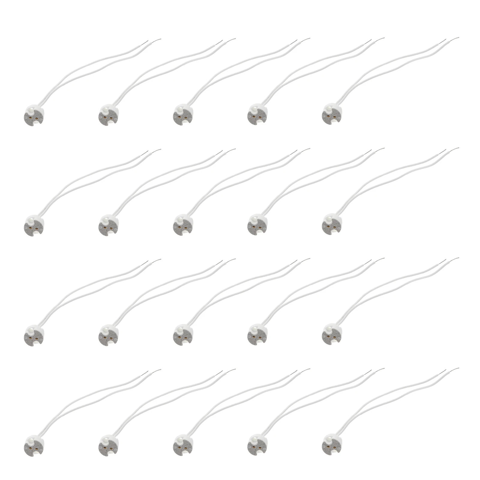 

20 Pcs Lamp Holder Ceramic Bulb Socket Adapter for Light LED Halogen Compatible Heat Resistant Easy Install Plug Sockets