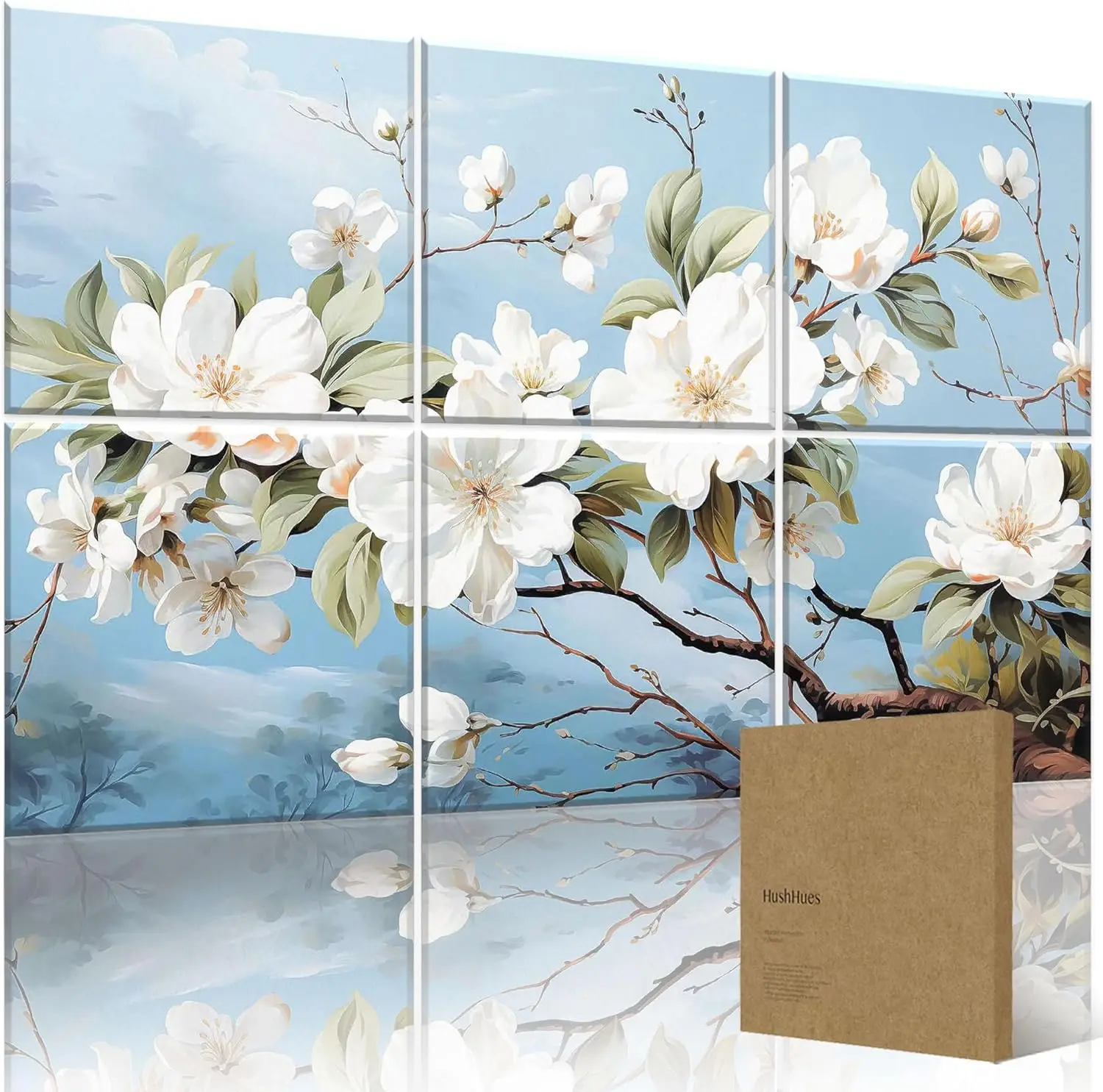 

6-Pack Large Acoustic Panels, Sound Absorbing Wall Art for Home Office Studio Noise Reduction