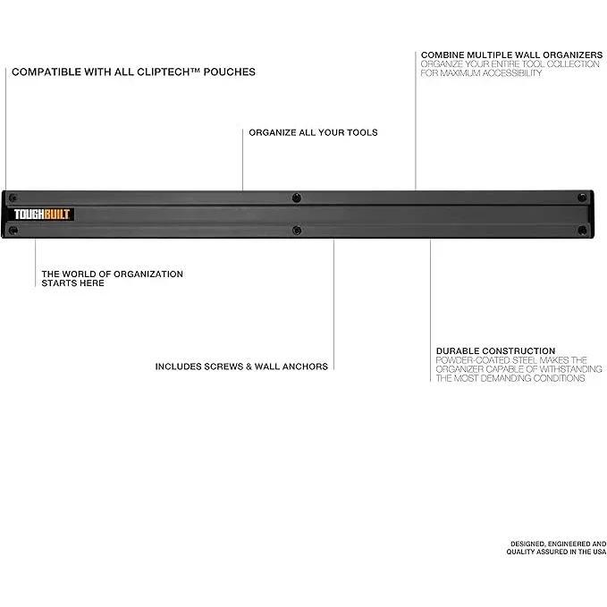 TB-53 TOUGHBUILT Wall Organizer Wall Plate for Tool Bag Power Tool Accessories