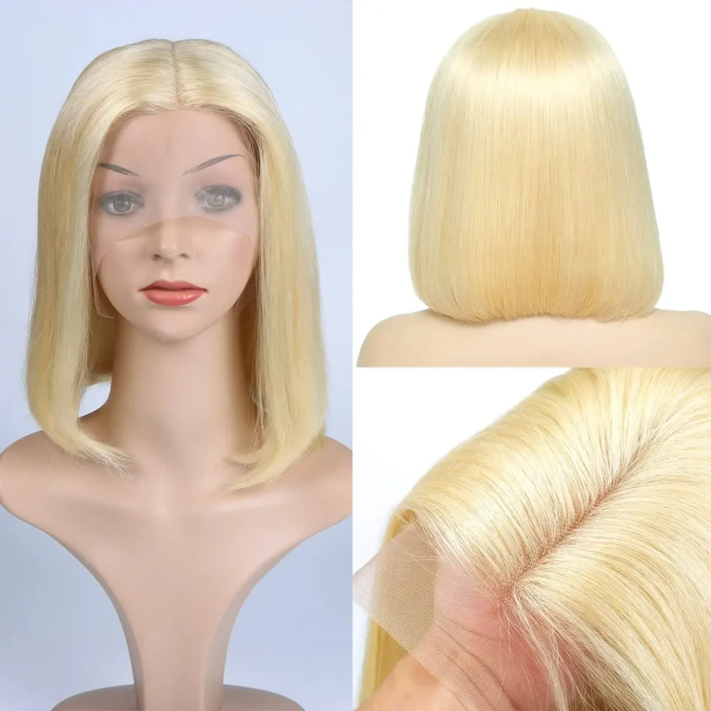 Short Straight Bob Wig Human Hair Wigs Blonde 613 Colored Lace Front 13x6 13x4 Lace Frontal 8 16 inches Human Hair Wig For Women