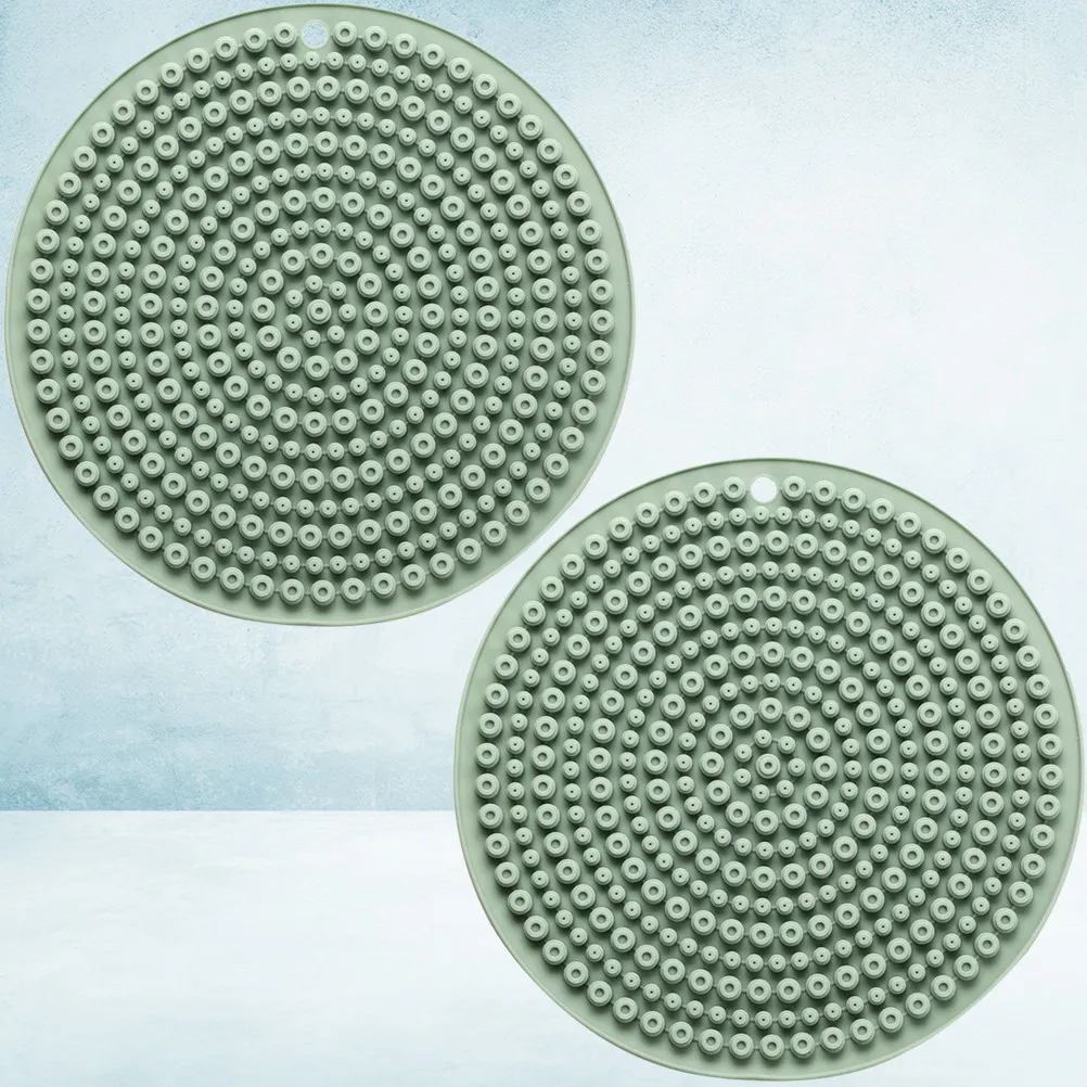 2Pcs Silicone Heat Insulation Pad High Temperature Resistant Non-Slip Table Mat Kitchen Pot Holder Bowl Cushion Cartoon Pan
