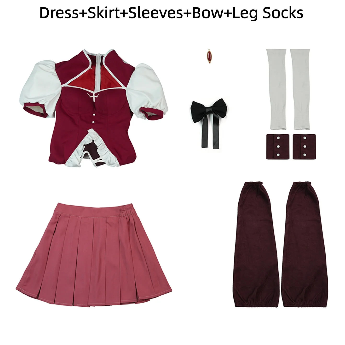 Sakura Kyoko Cosplay Costume Wig Red Uniform Dress Anime Puella Magi Madoka Magica Walpurgisnacht Wig Woman Sexy Carnival Suit