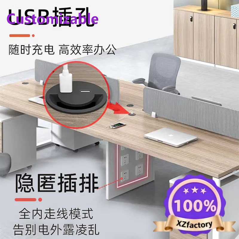 Factory Direct 2026 Top RatedCombinación de escritorio y silla de oficina para personal, tarjetero para escritorio de computador
