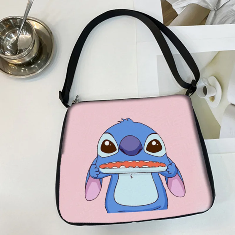 Disney Anime Stitch Shoulder Bag Kawaii Lilo & Stitch Underarm Package Cartoon Girl Woman Printed Large Capacity Handbag